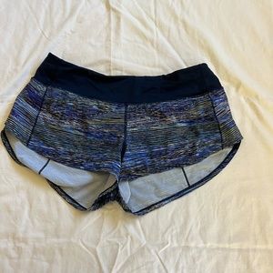 Lululemon Speed Up Short Low-Rise 2.5" Blue/Green Print